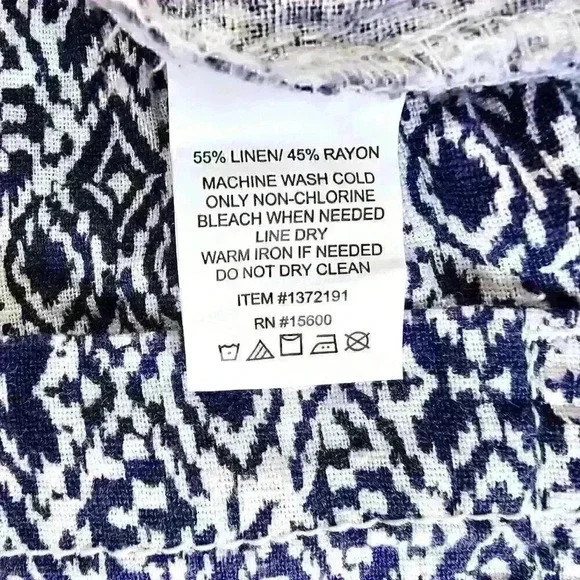 ✨Like New✨ Briggs Linen Blend Pull-On Shorts, Blue & White, Size XS - Picture 4 of 6